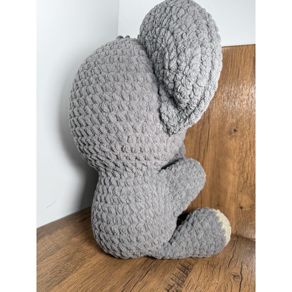 Adorable Handmade Elephant Crocheted Stuffed Animal All Plush Toy 16” - Picture 4 of 6